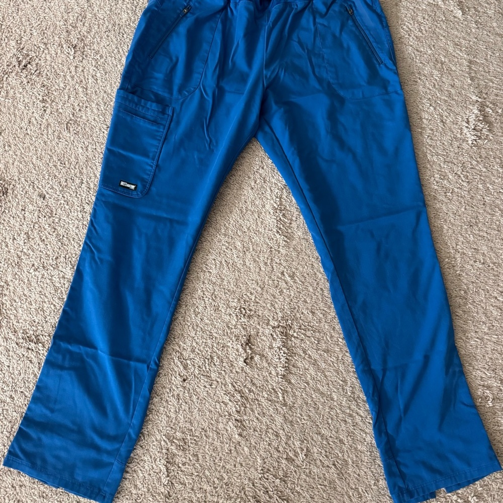 Grey's Anatomy Women's Bright Blue Straight Leg Scrub Pants